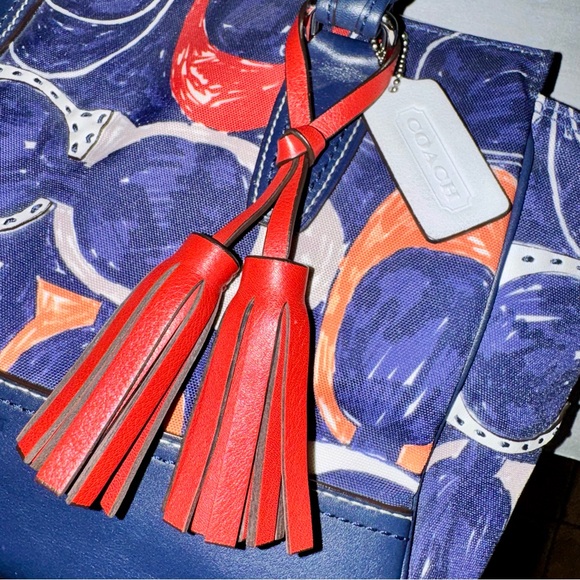 Coach Legacy Heritage Candace Carryall Satchel Bag 19951 - 2012 Blue Canvas EUC - Picture 5 of 16